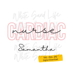 Personalisierte Cardiac Nurse dafür, Herz-Kreislauf-Krankenschwester-Svg, Nursing-Svg, Cricut-Svg-Datei, Cut-Datei für Cricut, Cricut-Datei