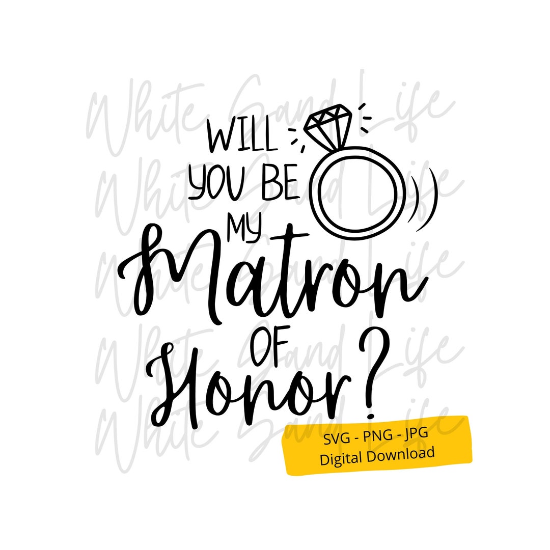 Matron of Honor Svg Wedding Png Bride Clip Art Maid of Etsy