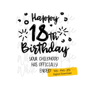 18 cumpleaños Svg, Cumpleaños para niñas Png, Para niños Cricut Svg Archivo, Archivo de corte para Cricut, Cake Topper Svg Archivo para Cricut, Descarga digital