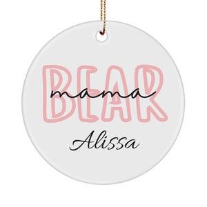 Personalized Mama Bear Ornament, Mama Bear Gifts for Her, Christmas Gift for Mom from kids, Personalized Gifts with kids names, New Mom Gift