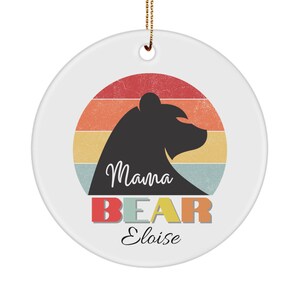 Mama Bear Ornament, Personalized Mama Bear Christmas Gift, Mother&#39;s Day gifts for Mama, Retro Mama bear Birthday Gifts, New Mom Gifts