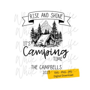 Camping personnalisé Svg, Camper Svg, Camp Svg, Adventure Svg, Camping Crew Svg, Mountain Svg, Randonnée Svg, Outdoor Svg, Lake Svg, River Svg