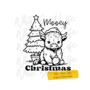 Western Christmas Svg, Highland Cow Svg, kerstshirt Svg, cowboy kerst Svg, cowboy kerstman gesneden bestand voor Cricut, Svg-bestand voor Cricut