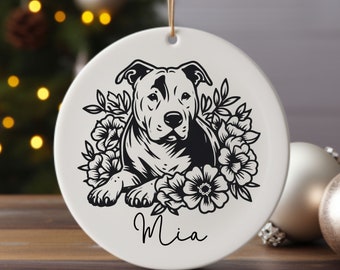 Personalized Pitbull Ornament, Pitbull Gifts, Pitbull Mom Gift, Dog Lover Ornament, Pittie Ornament, Pitbull Dad Ornament, Pitbull Memorial