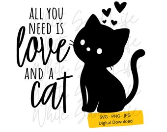 Cat Mom Svg, Cat Mama Png, Valentines Cat Svg, Clip Art per amanti dei gatti, Maglietta con gatto Svg, File Svg Cricut, File di taglio per Cricut, File Svg per Cricut