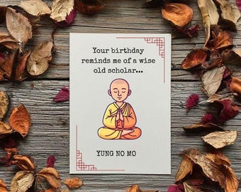 Funny Birthday Card for Older Man, Yung No More Card, Funny Birthday Card for Dad Grandpa, Humorous Senior Birthday Card, Printable Card