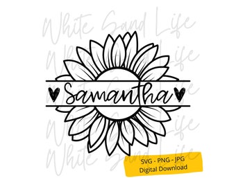 Monogramm Sonnenblume Png, Monogramm Sonnenblume Png, Sonnenblume Clip Art, Shirt Cricut Datei, Cut-Datei für Cricut, SVG-Datei für Cricut