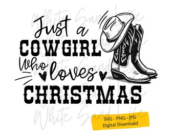 Western Christmas Svg, CowGirl Christmas Svg, Christmas Svg file for shirt, Santa Svg, Cowboy Santa Cut File for Cricut, Svg File for Cricut
