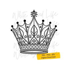 Crown Svg, Princess Crown Svg, Queen Crown Svg, Crown Clipart, Crown Png, King Crown Svg, Royal Crown Vector, Birthday Svg File, Cricut file
