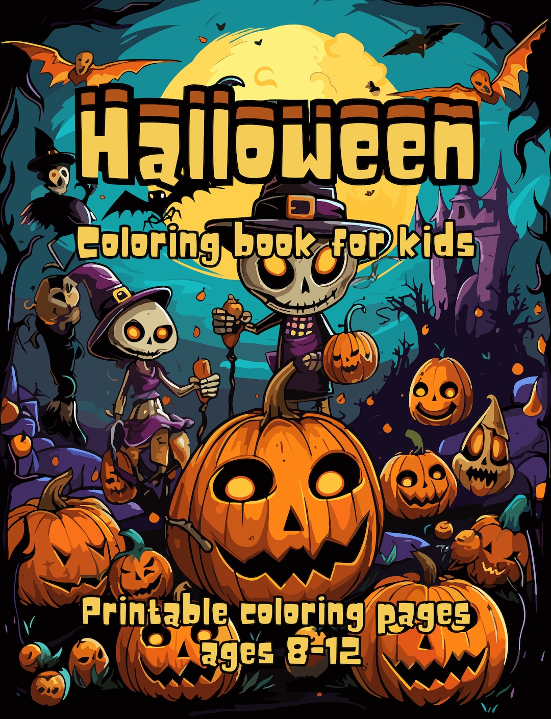 Halloween Coloring Pages for Kids for Adults Printable - Etsy
