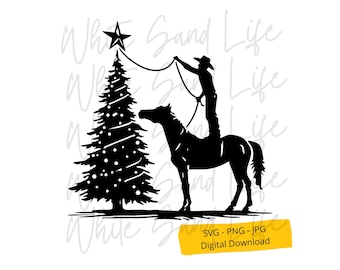 Cowboy Christmas Svg, Western Christmas Svg, Archivos SVG de Navidad para camisa, Santa Svg, Cowboy Santa Cut File para Cricut, Archivo Svg para Cricut