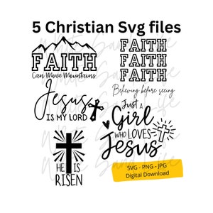 Christian Phrases Svg Bundle, Jesus Quotes Png, Faith Svg, Bible Verse Svg, Religious Cricut Svg File, Cut File for Cricut, Svg File Cricut