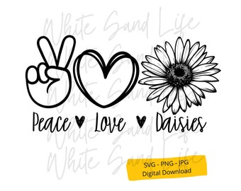 Gänseblümchen-Svg, Daisy Png, Hippie-Svg, Gänseblümchen-Clip-Art, Gänseblümchen-Svg für Shirt, Blumen-Svg, Blume-Svg, Cricut-Svg-Datei, geschnittene Datei für Cricut