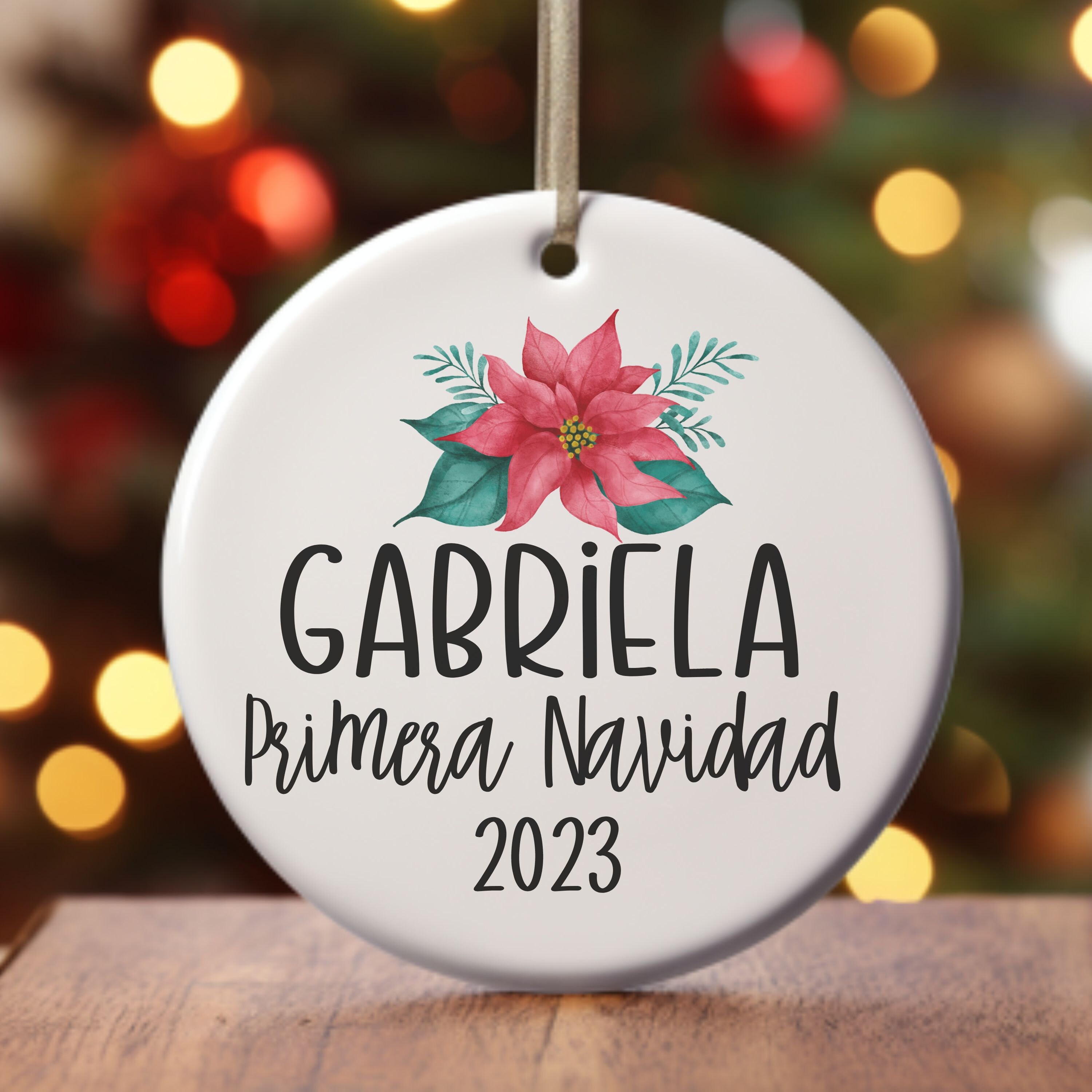 Personalized Baby's First Christmas Ornament in Spanish, Ornament 2023