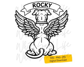 Pet Memorial Svg Bundle, Ornament Memorial Svg, Pitbull Svg, Angel Wings Svg, Cricut Svg File, Cut File for Cricut, Svg File for Cricut