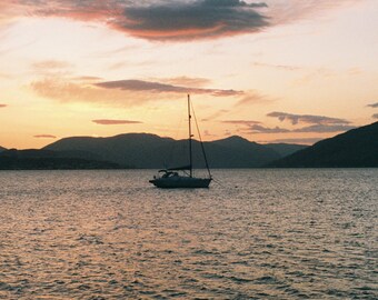 Yacht At SunSet | Photography Print | Nature | Nautical | Glasgow UK Wall Décor Print Gift | SunsetPhotography