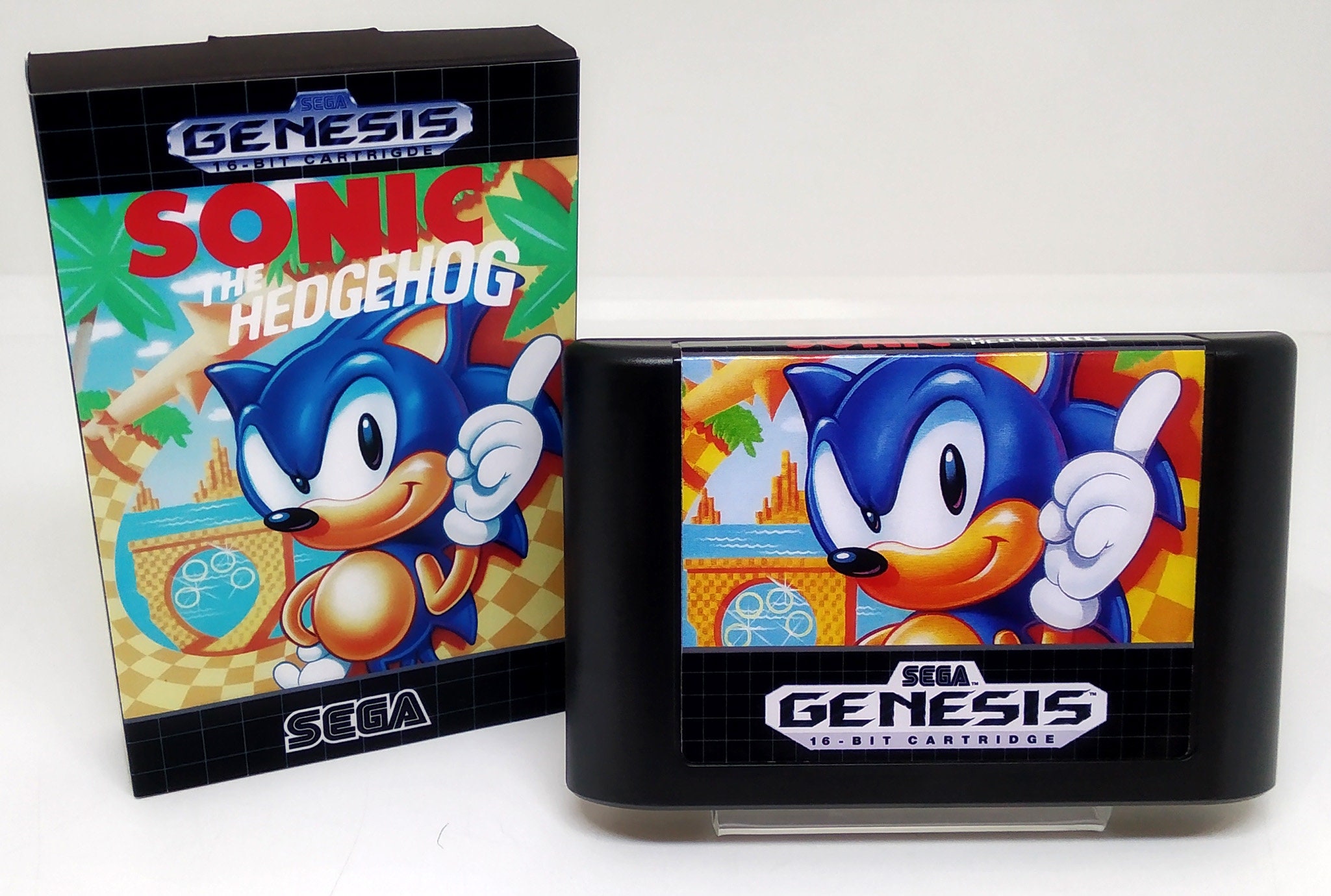 Sonic Chaos Quest Ultimate Repro Sega Genesis Game Cart 