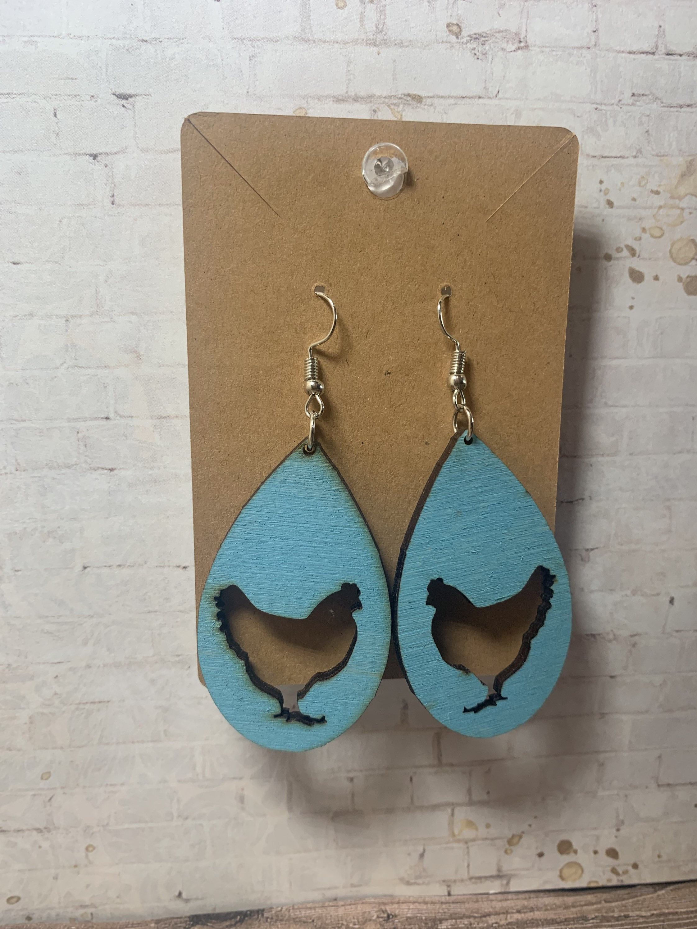 Wooden Animal Earrings, Farm Animal Earrings, Teardrop Earrings, Horse