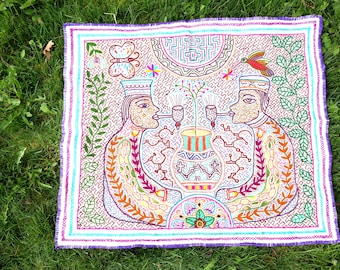 Shipibo Schamanen - Gestickter Wandteppich - Großes Altartuch