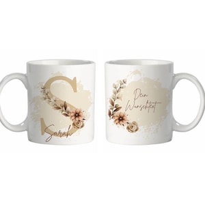 Tasse Personalisiert mit Buchstabe Namen Wunschtext