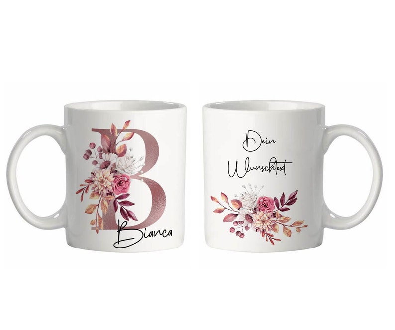 Mug personalized with letter name desired text image 2
