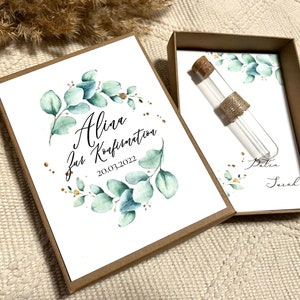 Individuelle Geschenkbox |Geldgeschenk zur Kommunion | Konfirmation | Taufe | Jugendweihe| Firmung | | Kartenbox mit Reagenzglas