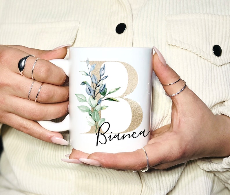 Tasse Personalisiert Tasse mit Buchstabe Tasse mit Namen Tasse mit Spruch Geschenk für Frauen Bild 9