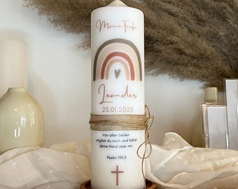 Baptismal candle rainbow | Baptism gift | Godparent candle | Communion | Confirmation for girls and boys