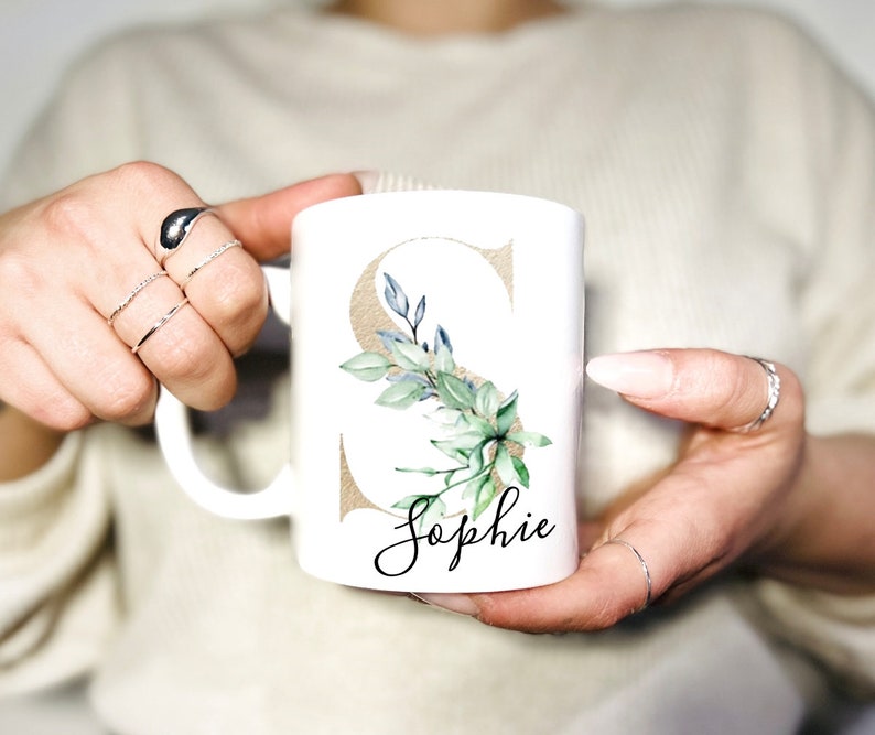 Tasse Personalisiert Tasse mit Buchstabe Tasse mit Namen Tasse mit Spruch Geschenk für Frauen Bild 3