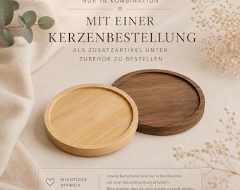 Kerzenteller aus Holz – Zubehör zur Kerzenbestellung |