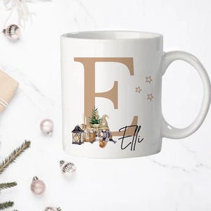 Tasse personalisiert mit Namen | Keramik Kaffeetasse mit Wunschtext |Weihnachten | Weihnachtstasse | Geschenk für Frauen, Männer und Kinder