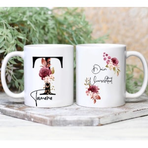 Tasse Buchstabe Personalisiert | individuelle Tasse mit Namen | Kaffeetasse mit Wunschtext