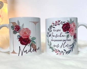 Tasse Personalisiert | Tasse mit Buchstabe | Tasse mit Namen | Tasse mit Spruch | Geschenk für Frauen