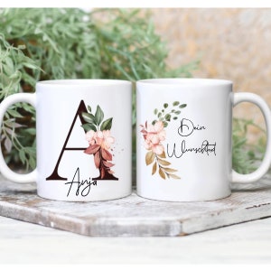Cup letter personalized | individual mug named | Coffee cup with text of your choice