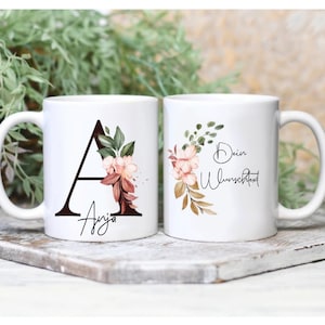 Tasse Buchstabe Personalisiert | individuelle Tasse mit Namen | Kaffeetasse mit Wunschtext
