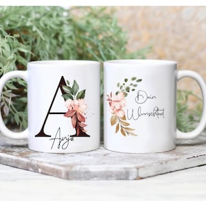 Cup letter personalized | individual mug named | Coffee cup with text of your choice