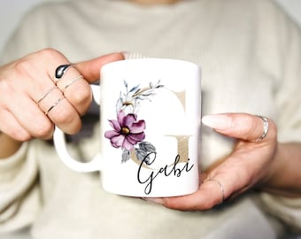 Tasse Personalisiert mit Buchstabe Namen Wunschtext für Frauen