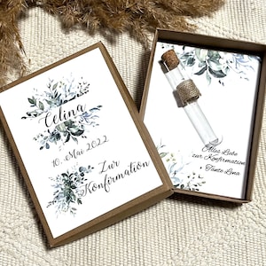 Individuelle Geschenkbox |Geldgeschenk zur Kommunion | Konfirmation | Taufe | Jugendweihe| Firmung | | Kartenbox mit Reagenzglas