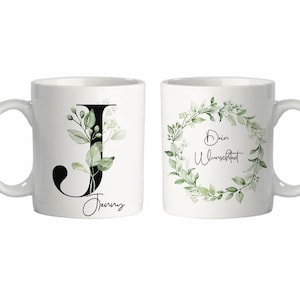 Tasse Personalisiert mit Buchstabe Namen Wunschtext
