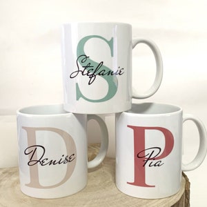Tasse Personalisiert mit Buchstabe Namen | Tasse personalisiert mit Wunschtext | Geschenk für Mann oder Frau | Buchstabentasse | Namenstasse