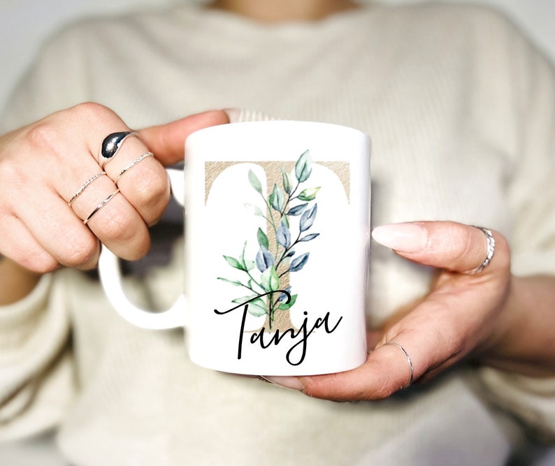 Tasse Personalisiert Tasse mit Buchstabe Tasse mit Namen Tasse mit Spruch Geschenk für Frauen Bild 7