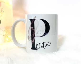 Cup Personalized with Letter Name | personalized mug as a gift for men