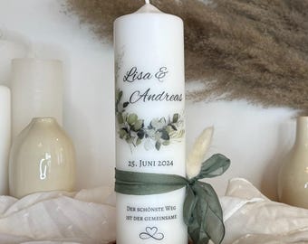 Wedding Candle Eucalyptus Leaf Wreath Floral