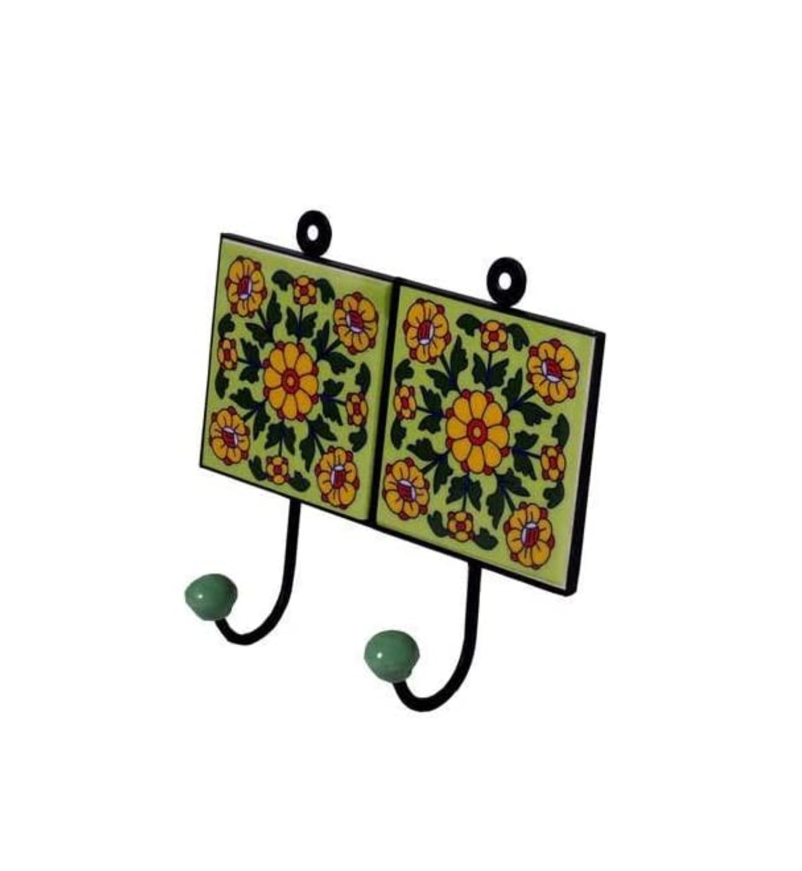 Wrought Iron Hanger Moroccan Tile Metal Décor Double Hook Etsy