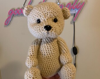 Crochet Teddy Bear with dress and Paddington Bear amigurumi stuffed animal- finished product