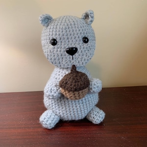 Crochet squirrel amigurumi stuffed animal- finished product