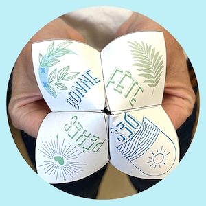 FRENCH Printable Father&#39;s Day Fortune Teller / Cootie Catcher Digital Download
