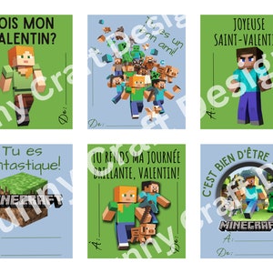 FRANS afdrukbare mijnspel Valentijnskaarten - Cartes imprimables de la Saint-Valentin en français
