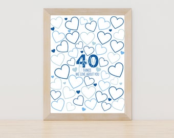 Forty Reasons I / We Love You - Digital Download - Birthday - Blue
