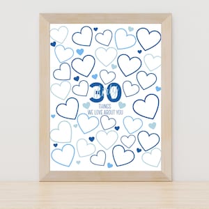 Thirty Reasons I / We Love You - Digital Download - Birthday - Blue